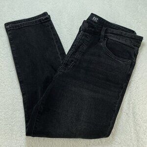 Kut From The Kloth Jeans Women Sz 8 Black Rosa Straight Leg Crop High Rise 33x25